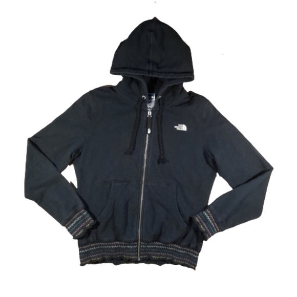 THE NORTH FACE Hoodie RARE Embroidered Size Medium black - Picture 2 of 13